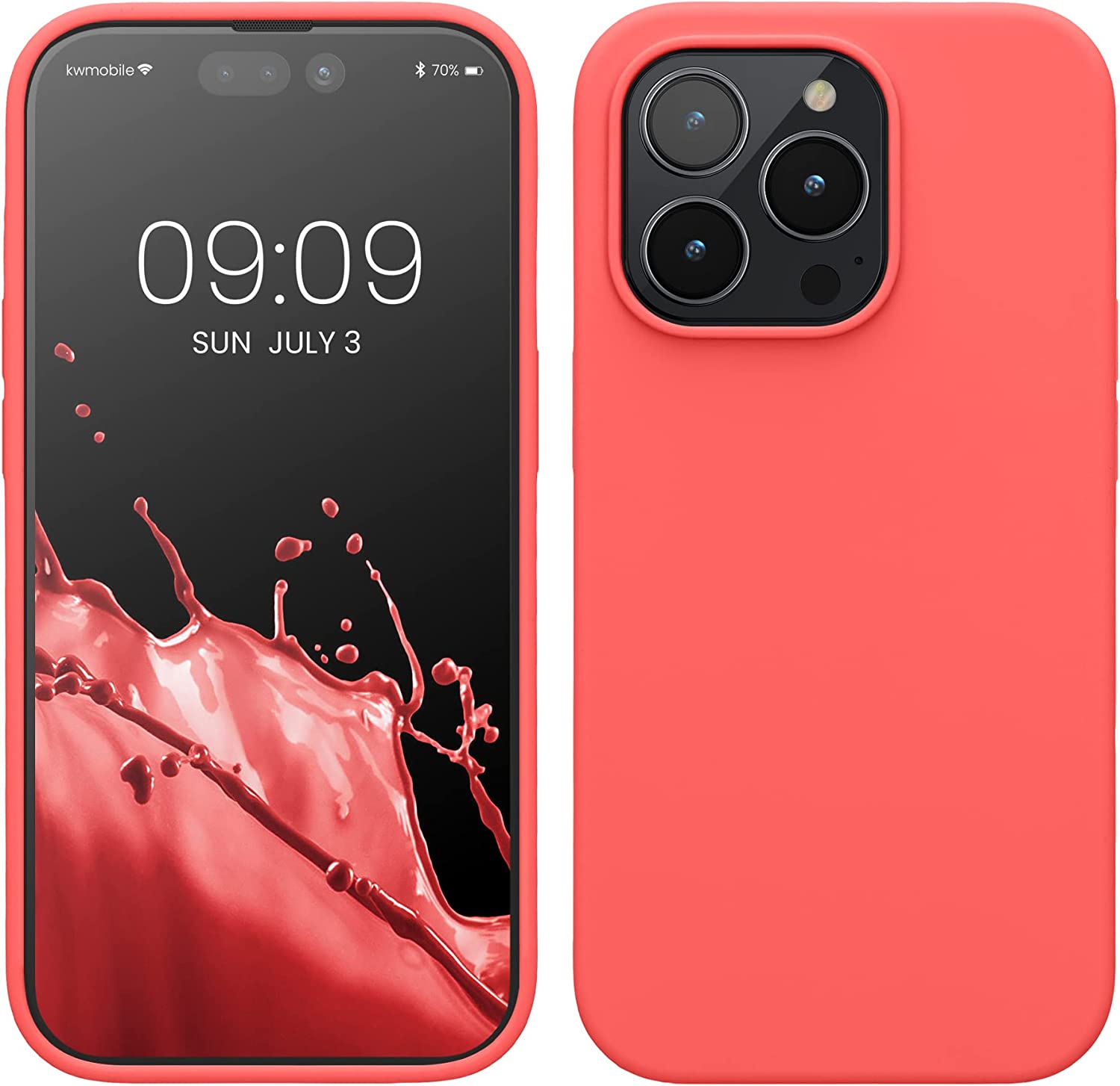 KW iPhone 14 Pro Θήκη Σιλικόνης TPU - Neon Coral - 59073.103