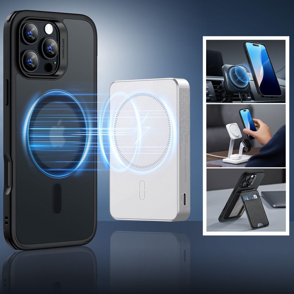 ESR iPhone 16 Pro Classic Hybrid Halolock MagSafe Σκληρή Θήκη με Πλαίσιο Σιλικόνης και Αντιχαρακτικό Γυαλί Οθόνης - Frosted Black