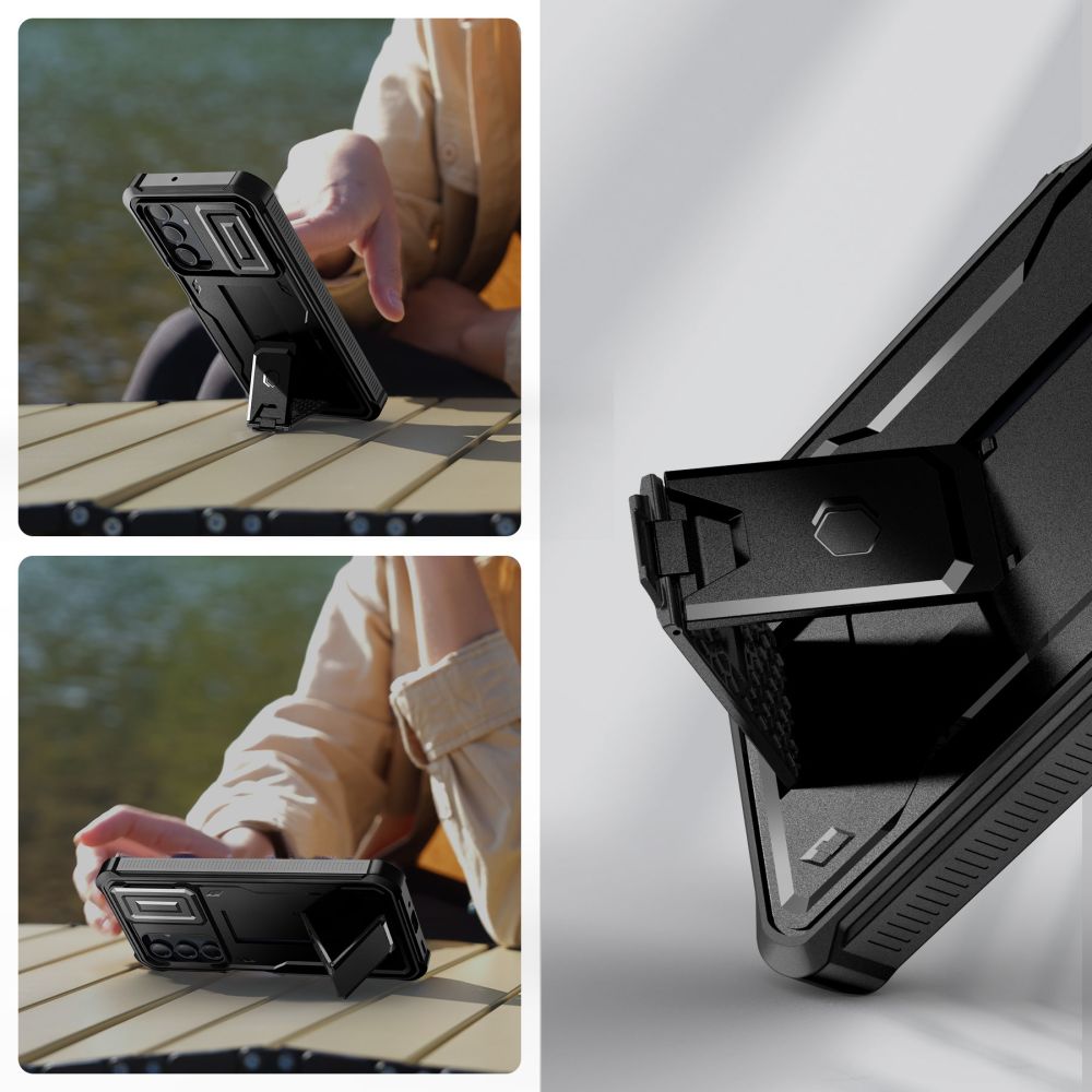 Tech-Protect Samsung Galaxy A16 4G / A16 5G Kevlar Cam+ Θήκη 360 Full Body με Προστασία για την Οθόνη και την Κάμερα και Stand - Black