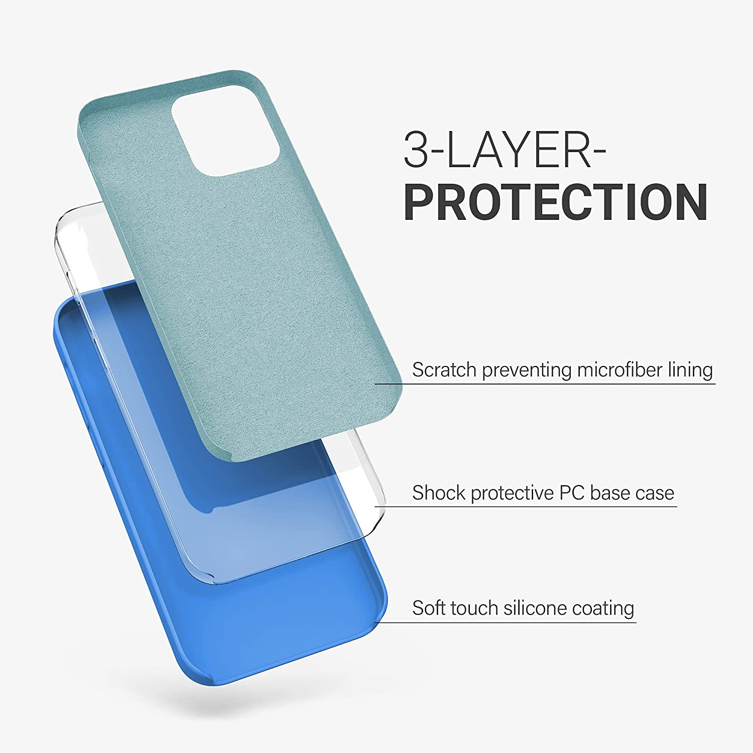 KW iPhone 12 / iPhone 12 Pro Θήκη Σιλικόνης Rubber TPU - Surf Blue - 52641.189