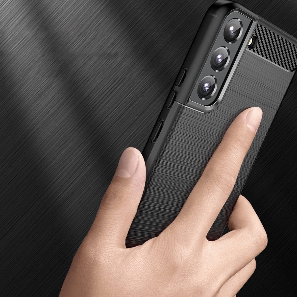 OEM Samsung Galaxy S22 Plus Θήκη Rugged Carbon TPU - Black