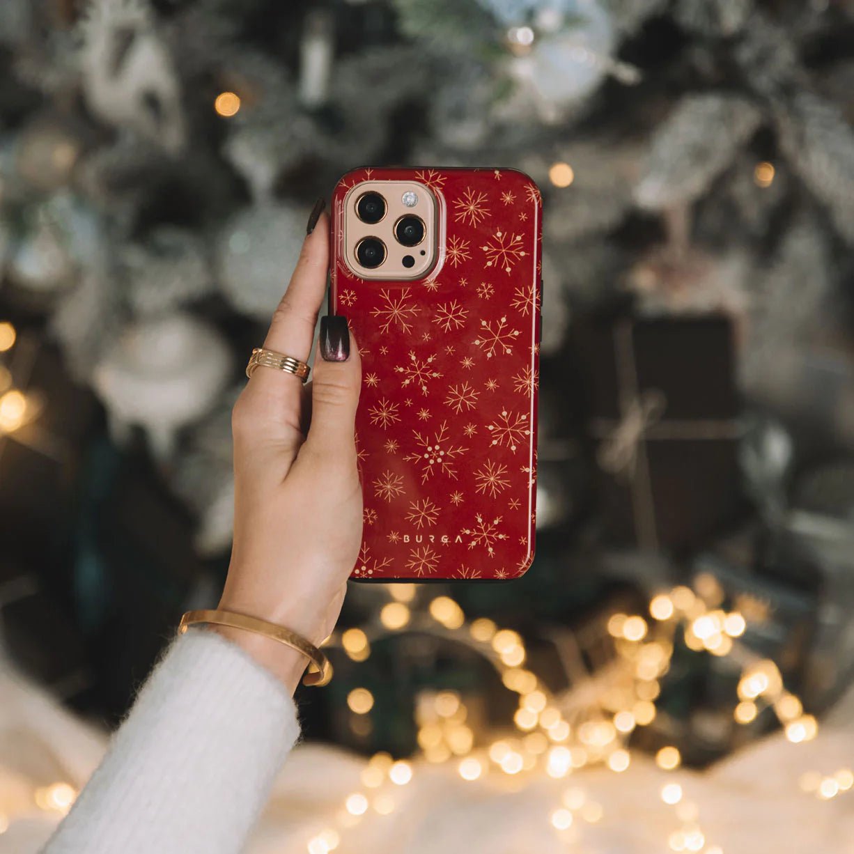 Burga iPhone 16 Fashion Tough MagSafe Σκληρή Θήκη με MagSafe - Dear Santa Snowflake