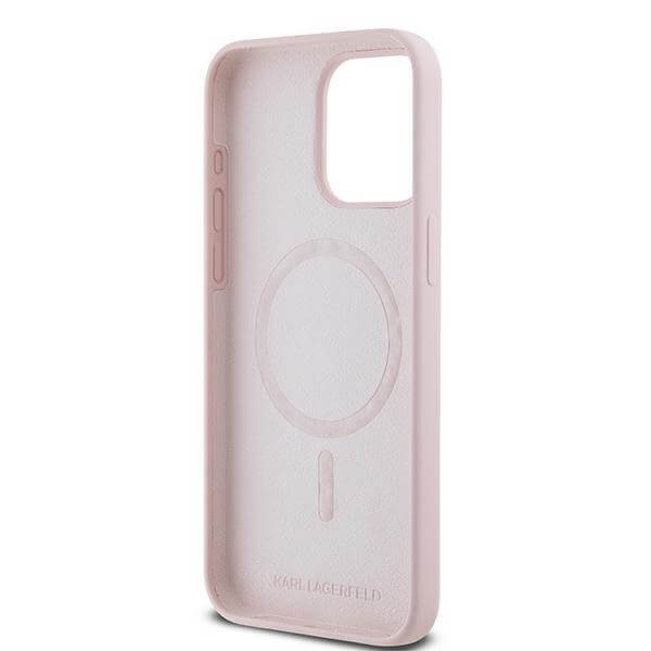 Karl Lagerfeld iPhone 15 Pro - Silicone Karl and Choupette - Θήκη Σιλικόνης με MagSafe - Pink - KLHMP15LSCMKCRHP