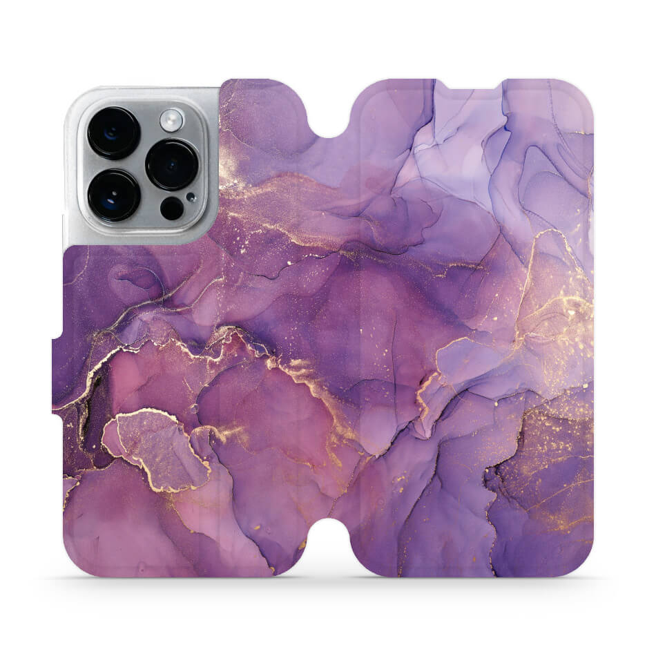 Mobiwear iPhone 14 Pro Θήκη Βιβλίο Slim Flip - Design Purple Marble - VP20S