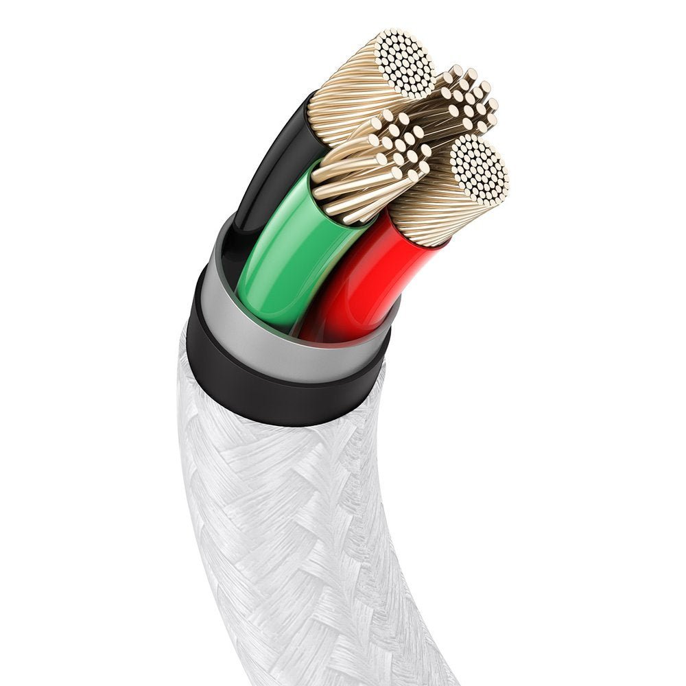 Baseus Cafule Metal Cable Lightning 2.4A - Καλώδιο Δεδομένων και Φόρτισης Lightning 1M - White - CALJK - A02