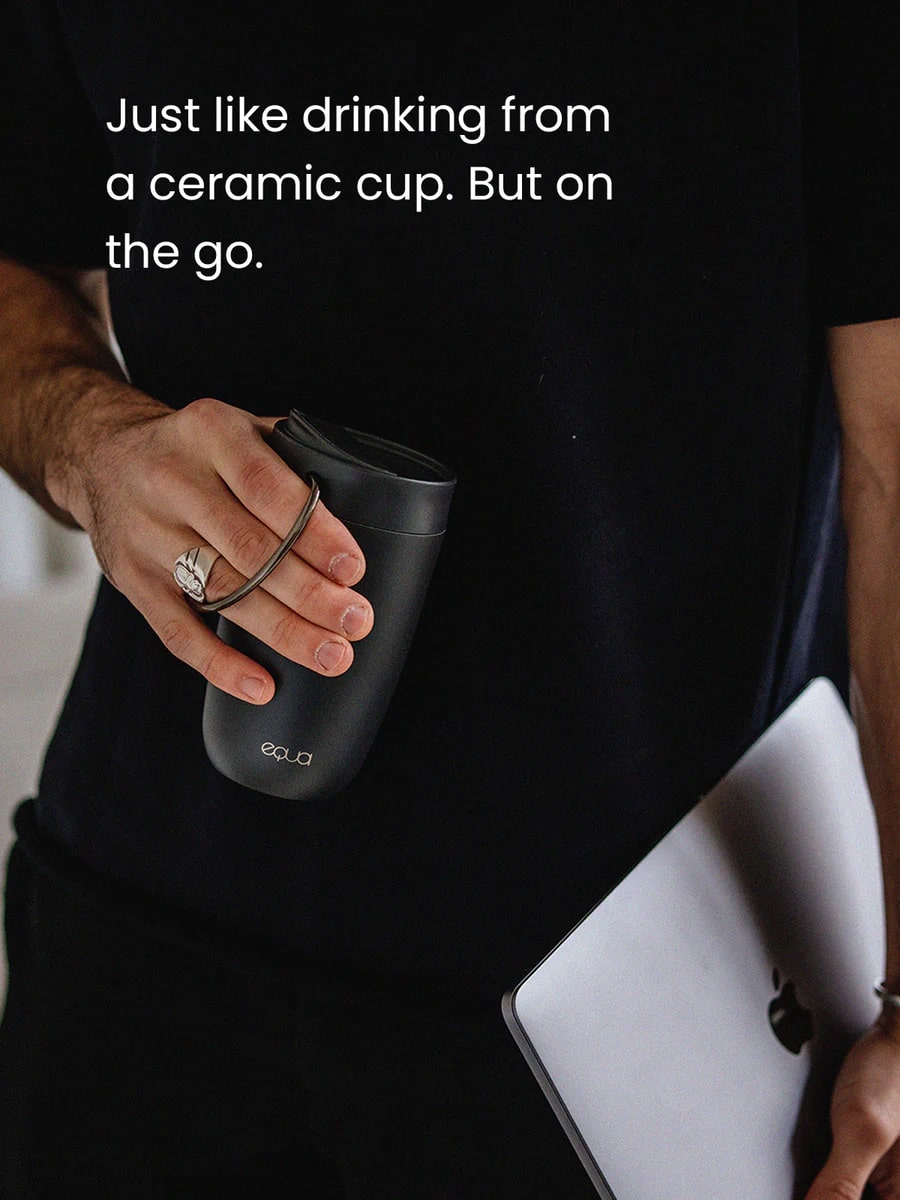 Equa Cup - Κούπα Θερμός από Ανοξείδωτο Ατσάλι - 300ml - Black