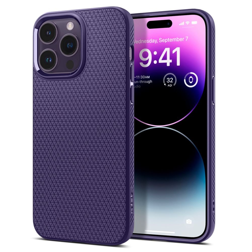 Spigen iPhone 14 Pro Liquid Air Θήκη Σιλικόνης - Deep Purple