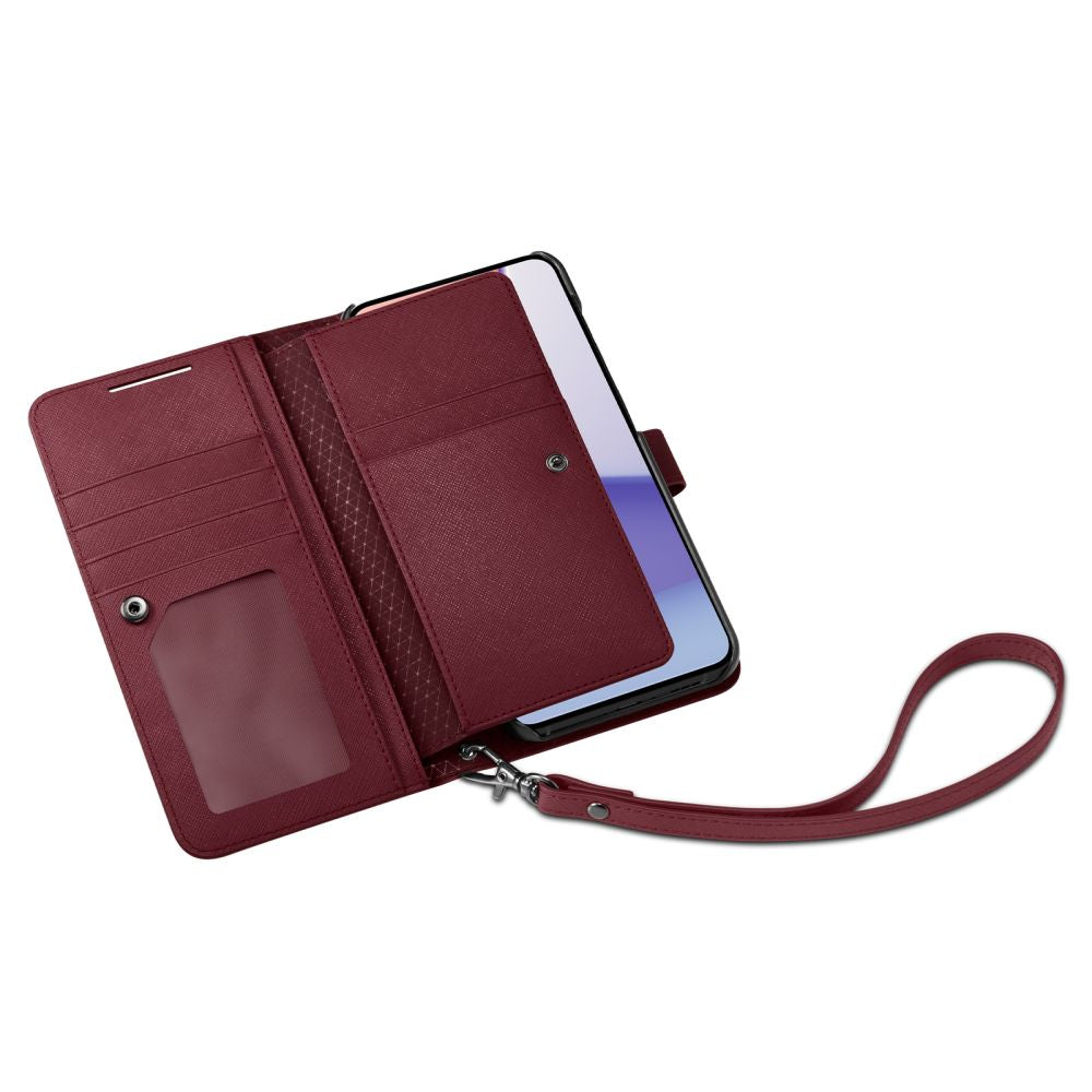 Spigen Samsung Galaxy S23+ Wallet S Plus Θήκη Πορτοφόλι από Δερματίνη - Burgundy