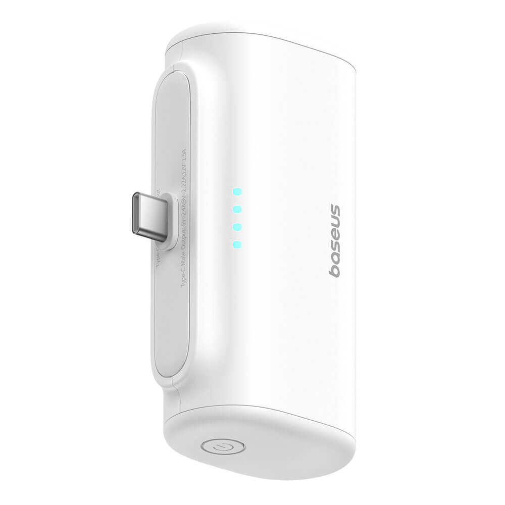 Baseus Compact Series Type-C - PowerBank 5000mAh 20W με Καλώδιο Type-C to Type-C - White - P10068306213-00