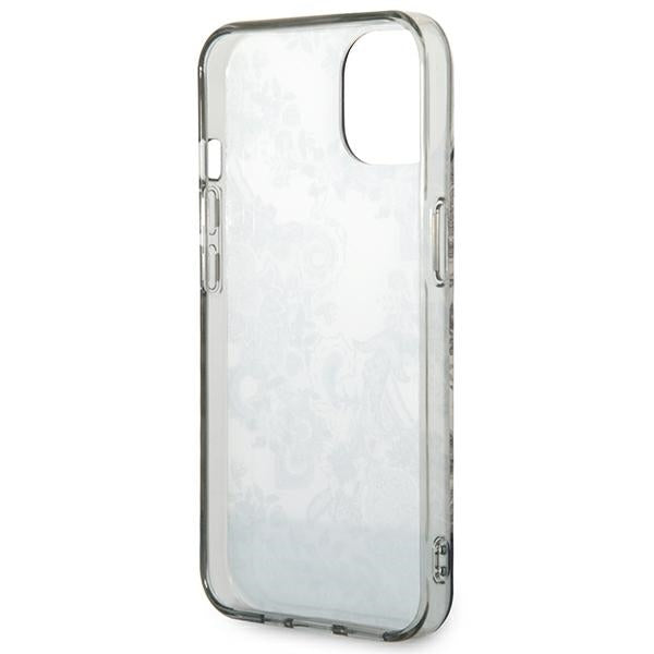Guess iPhone 14 Porcelain Collection Σκληρή Θήκη με Πλαίσιο Σιλικόνης - Grey - GUHCP14SHGPLHG