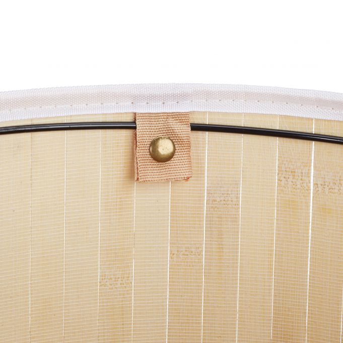 Relaxdays Πτυσσόμενο Στρόγγυλο Καλάθι Απλύτων από Μπαμπού με Καπάκι - White - 4052025972868