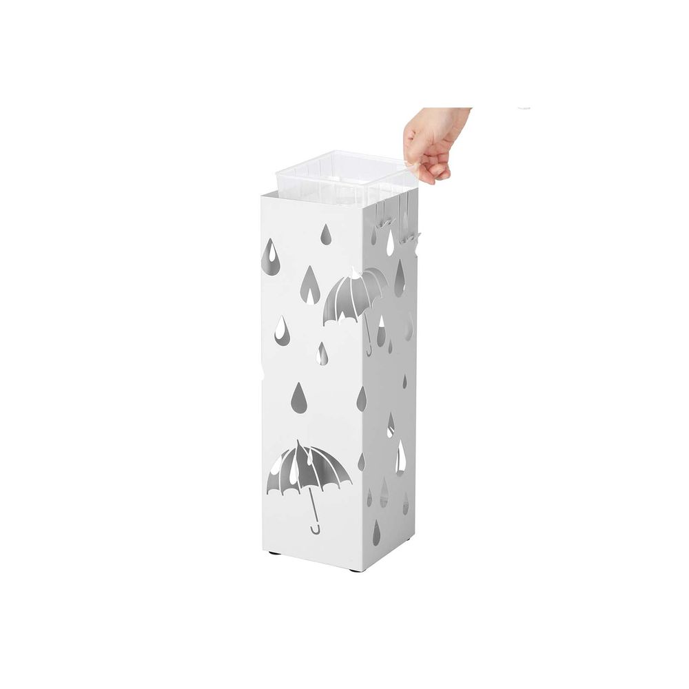 Songmics Μεταλλική Ομπρελοθήκη με 4 Γάντζους - Design Umbrella - 15.5 x 15.5 x 49 cm - 15.5 x 15.5 x 49 cm - White - LUC49W