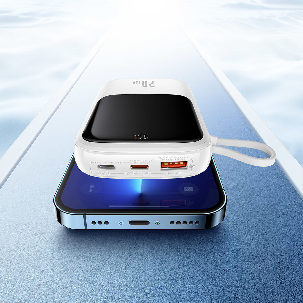 Baseus Qpow 20W Power Bank 10000mAh με 1 Θύρα USB και 1 Θύρα Type-C - White - PPQD020002