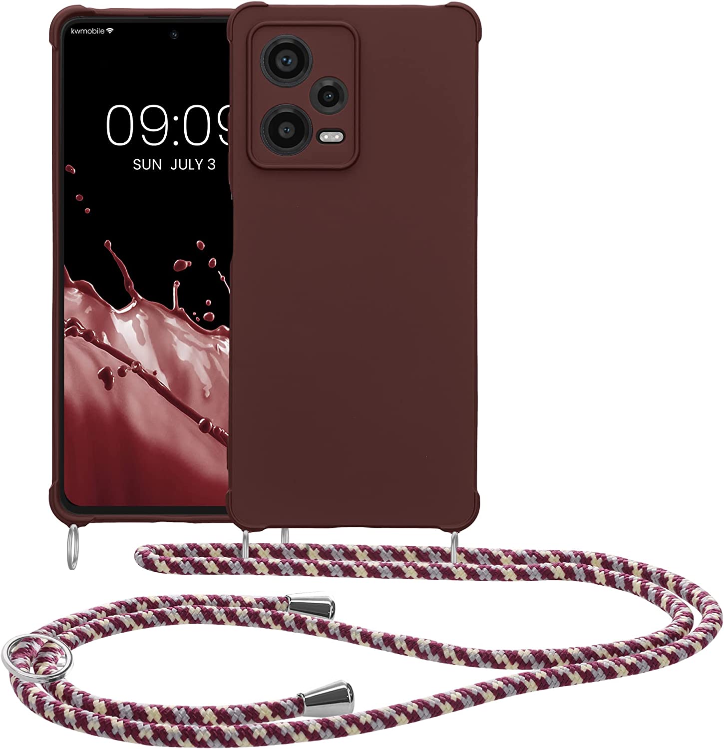 KW Xiaomi Redmi Note 12 Pro Θήκη Σιλικόνης TPU με Λουράκι - Bordeaux Violet - 60719.187