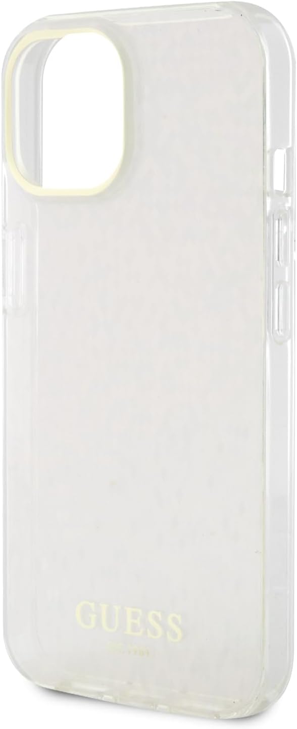 Guess iPhone 15 IML Faceted Mirror Disco Iridescent Σκληρή Θήκη με Πλαίσιο Σιλικόνης - Pink - GUHCP15SHDECMP