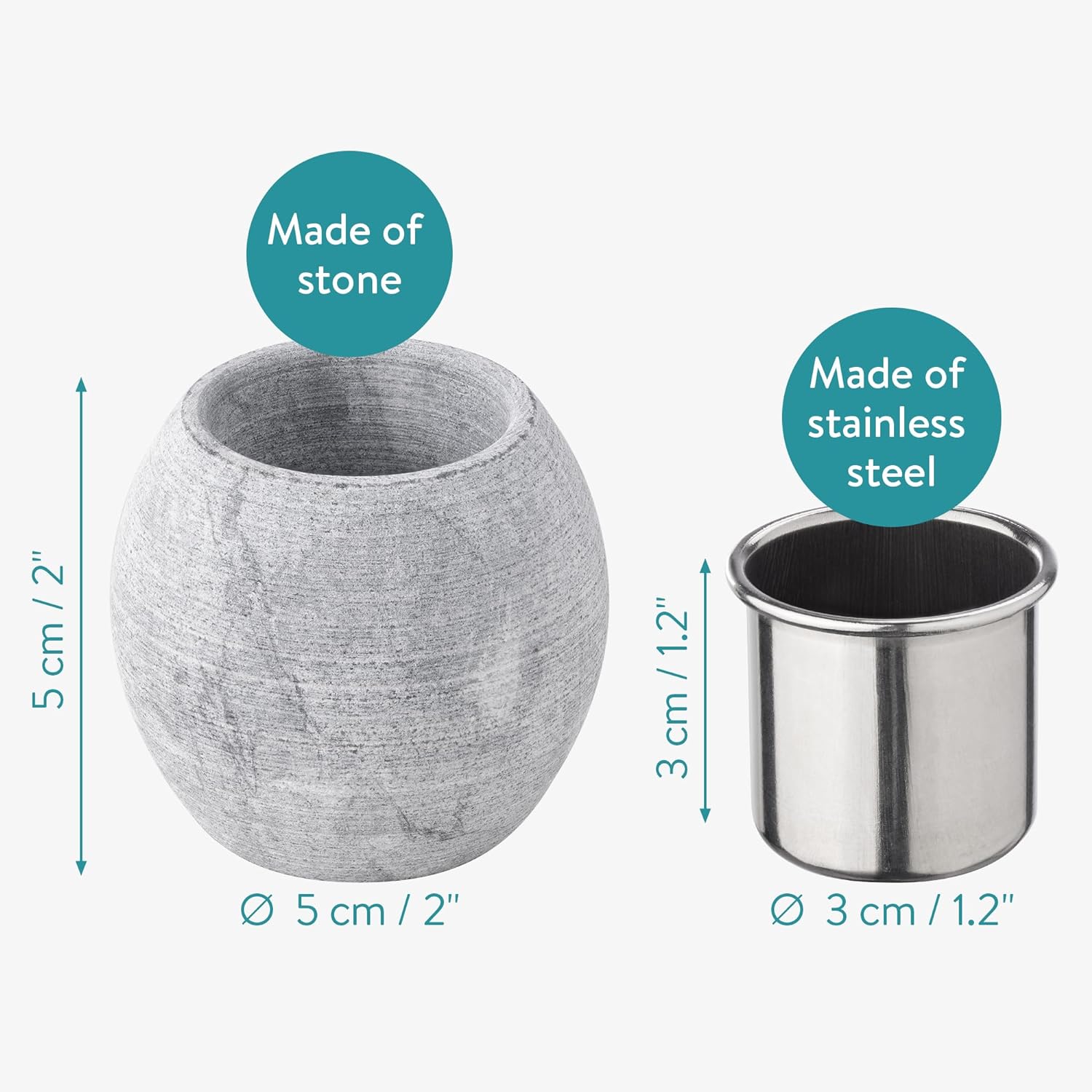 Navaris Πέτρινο Μπολ Αρωματοθεραπείας Σάουνας - Grey - 61164.01