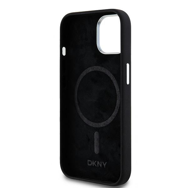 DKNY iPhone 15 / 14 / 13 - Liquid Silicone Small Metal Logo - MagSafe Σκληρή Θήκη με Πλαίσιο Σιλικόνης - Black