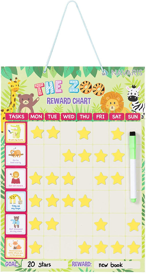 Navaris Εβδομαδιαίος Μαγνητικός Πίνακας Χρονοδιαγράμματος για Παιδιά - Green / Multicolor - 53343.02