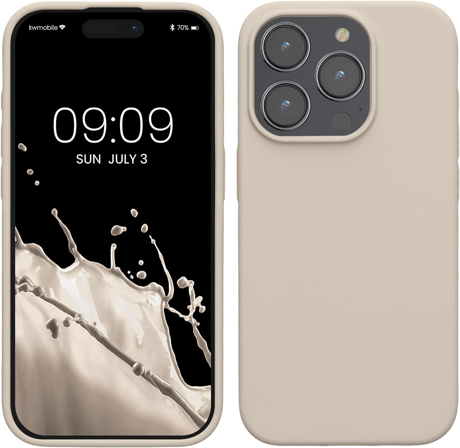 KW iPhone 15 Pro Θήκη Σιλικόνης Rubberized TPU - Cream