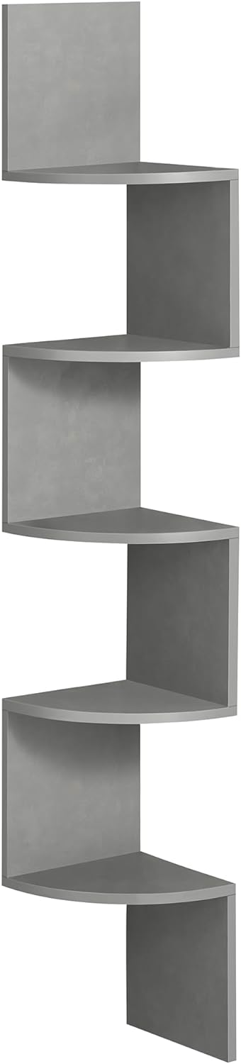 Vasagle Επιτοίχια Γωνιακή Ραφιέρα με 5 Ράφια - Grey - LBC072G49