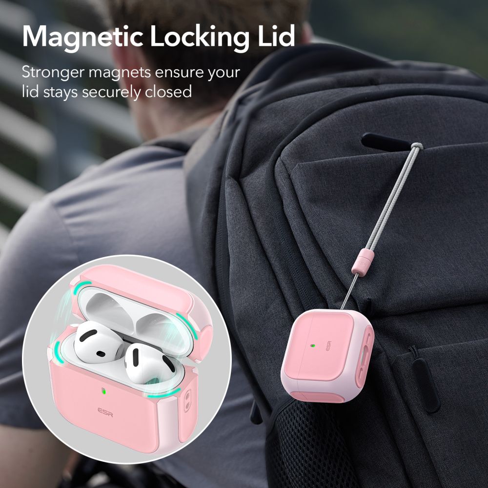 ESR AirPods 4 Θήκη από Σκληρό Πλαστικό και Σιλικόνη με MagSafe - Orbit Halolock - Pink
