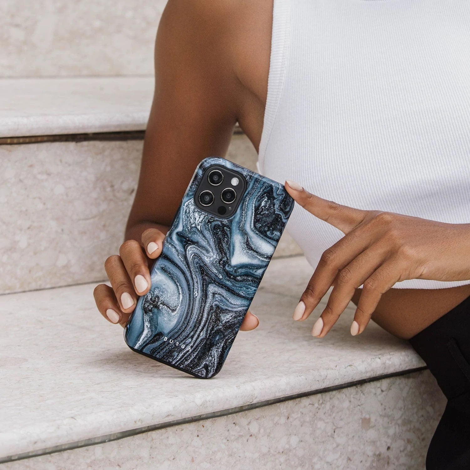 Burga iPhone 14 Plus Fashion Tough Σκληρή Θήκη - Navy Trench