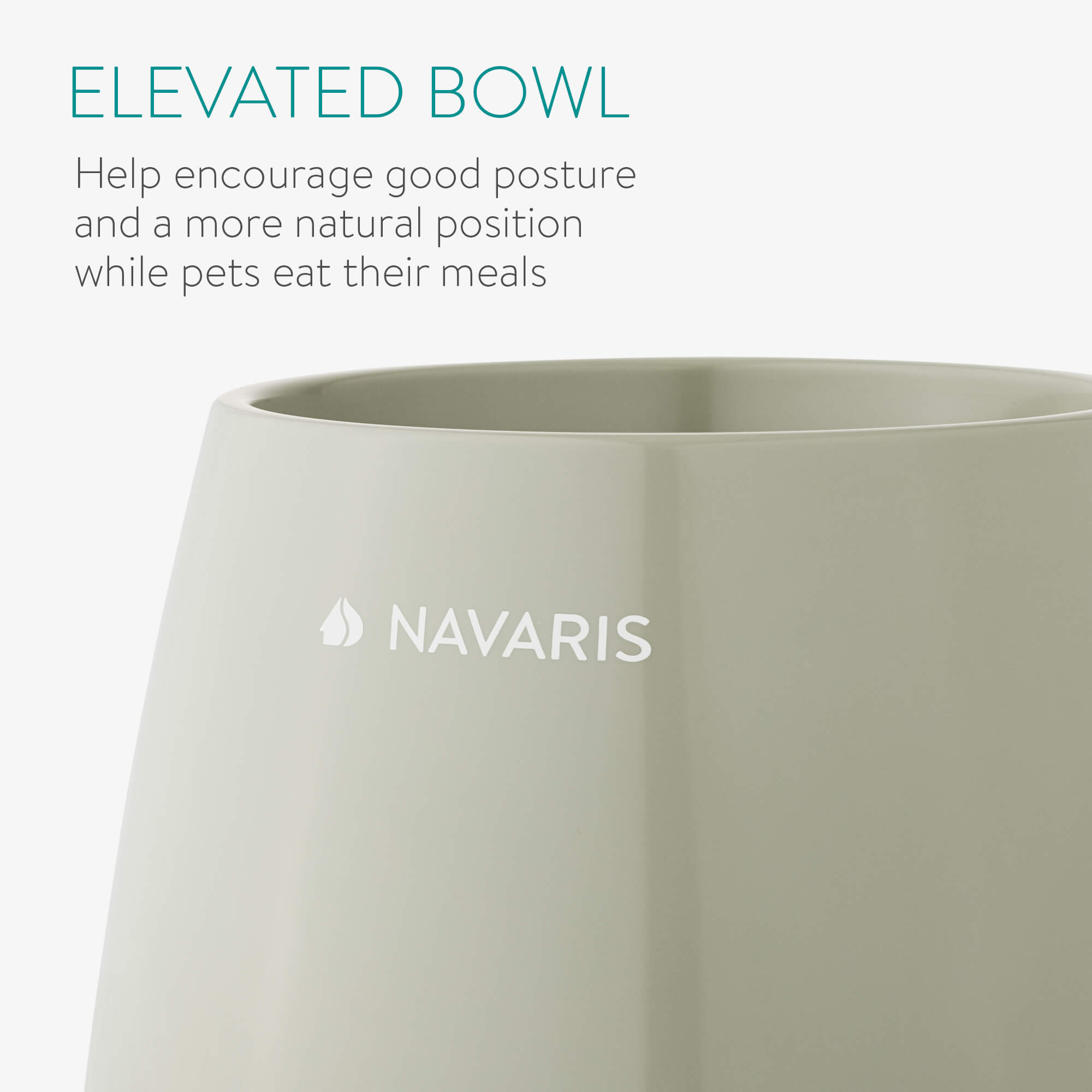 Navaris Ανυψωμένο Μπολ Φαγητού Αργής Κατάποσης 800ml για Κατοικίδια - Light Green - 55456.07