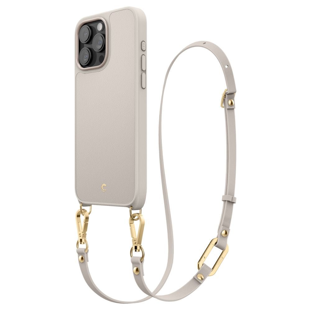 Spigen Cyrill iPhone 15 Pro Classic Charm Mag Σκληρή Θήκη MagSafe με Πλαίσιο Σιλικόνης και Λουράκι - Cream