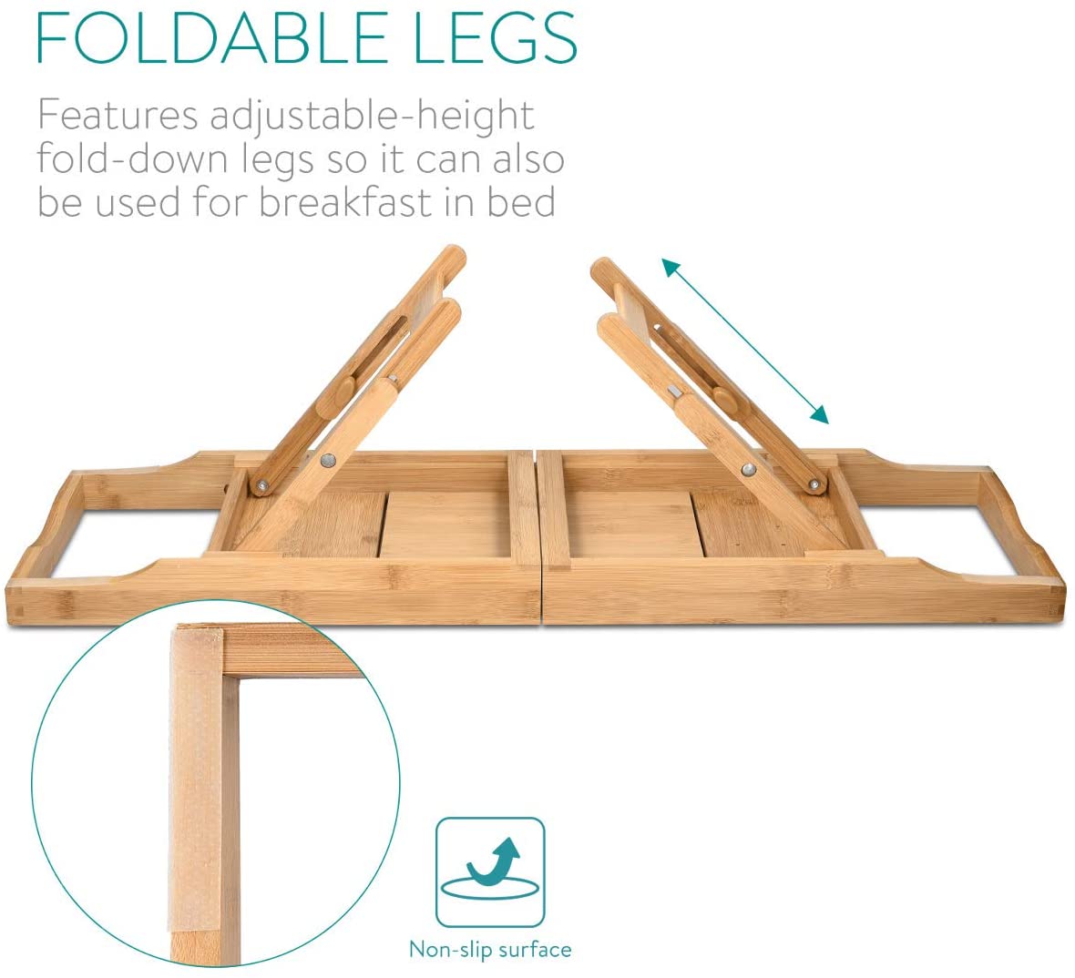 Navaris Wooden Bath Tray Rack Ξύλινη Βάση για τη Μπανιέρα - Brown - 47685.02