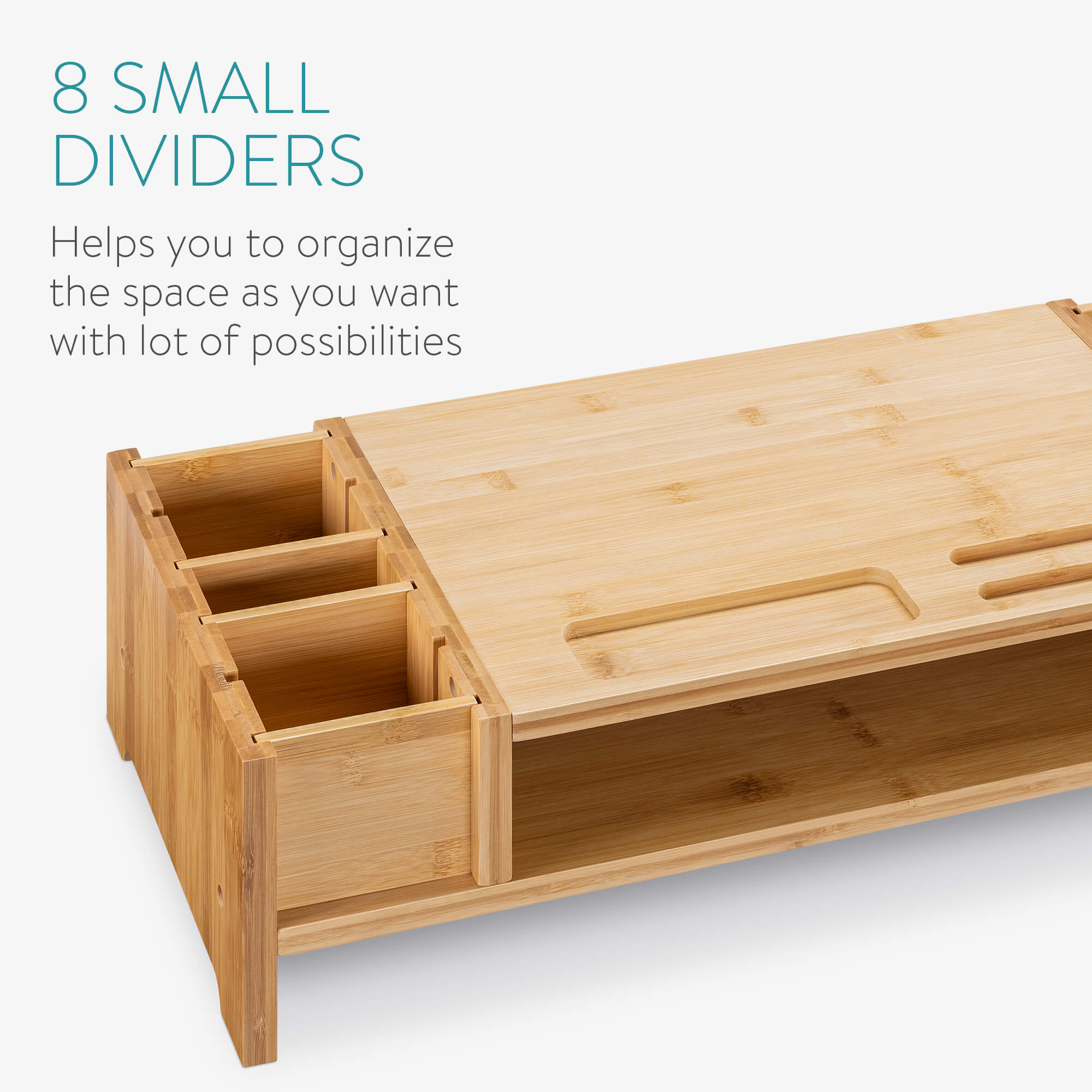 Navaris Βάση Στήριξης Οθόνης από Μπαμπού - Light Brown - 54160.24