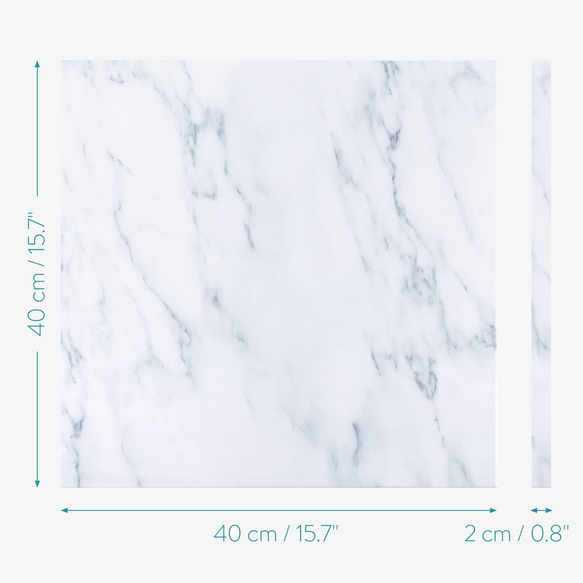 Navaris Μαγνητικός Πίνακας - Design White Marble - 40 x 40cm - 57021.02