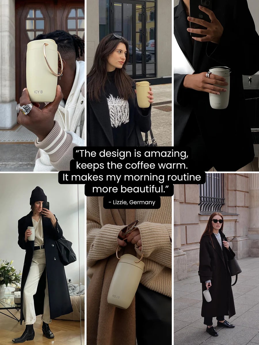 Equa Cup - Κούπα Θερμός από Ανοξείδωτο Ατσάλι - 300ml - Butter