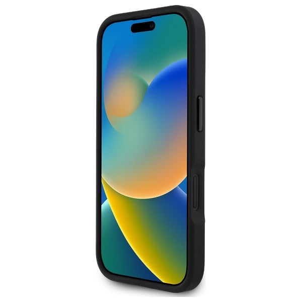 Red Bull iPhone 16 Plus - Leather Red Ring - MagSafe Σκληρή Θήκη με Επένδυση Συνθετικού Δέρματος και Πλαίσιο Σιλικόνης - Navy - RBHMP16M24PUILVR