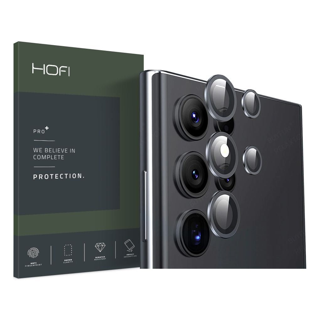 Hofi Samsung Galaxy S22 Ultra CamRing Pro+ Αντιχαρακτικό Γυαλί για την Κάμερα - Black