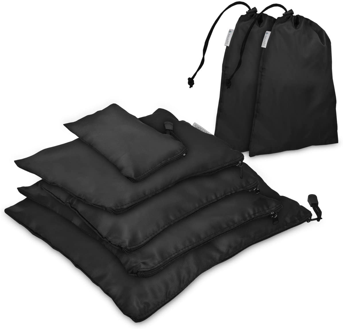 Navaris 7 Set Travel Storage Bags Σετ με 7 Σάκους Ταξιδιού από Πολυεστέρα - Black - 42954