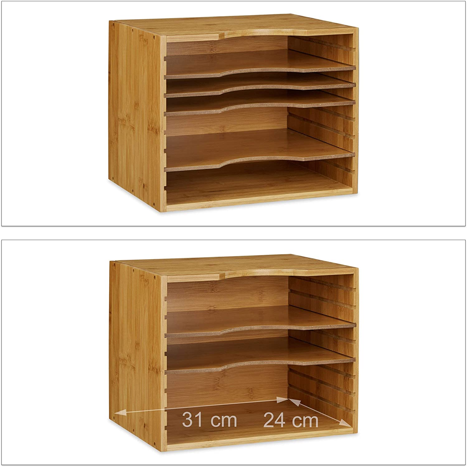 Relaxdays Ράφι Οργάνωσης Σημειώσεων και Εγγράφων από Bamboo - Natural - 4052025203221