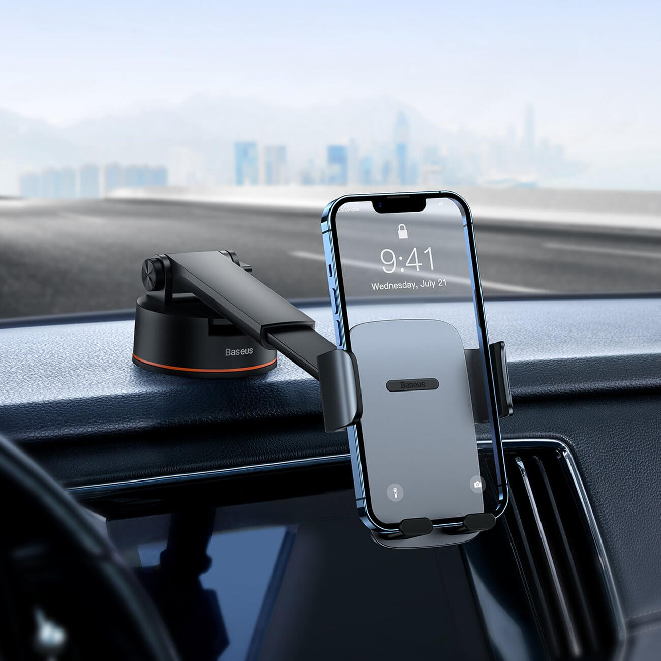 Baseus Easy Control Pro Universal Βάση Κινητού για Ταμπλό και Παρμπρίζ Αυτοκινήτου - Grey - SUYK020014