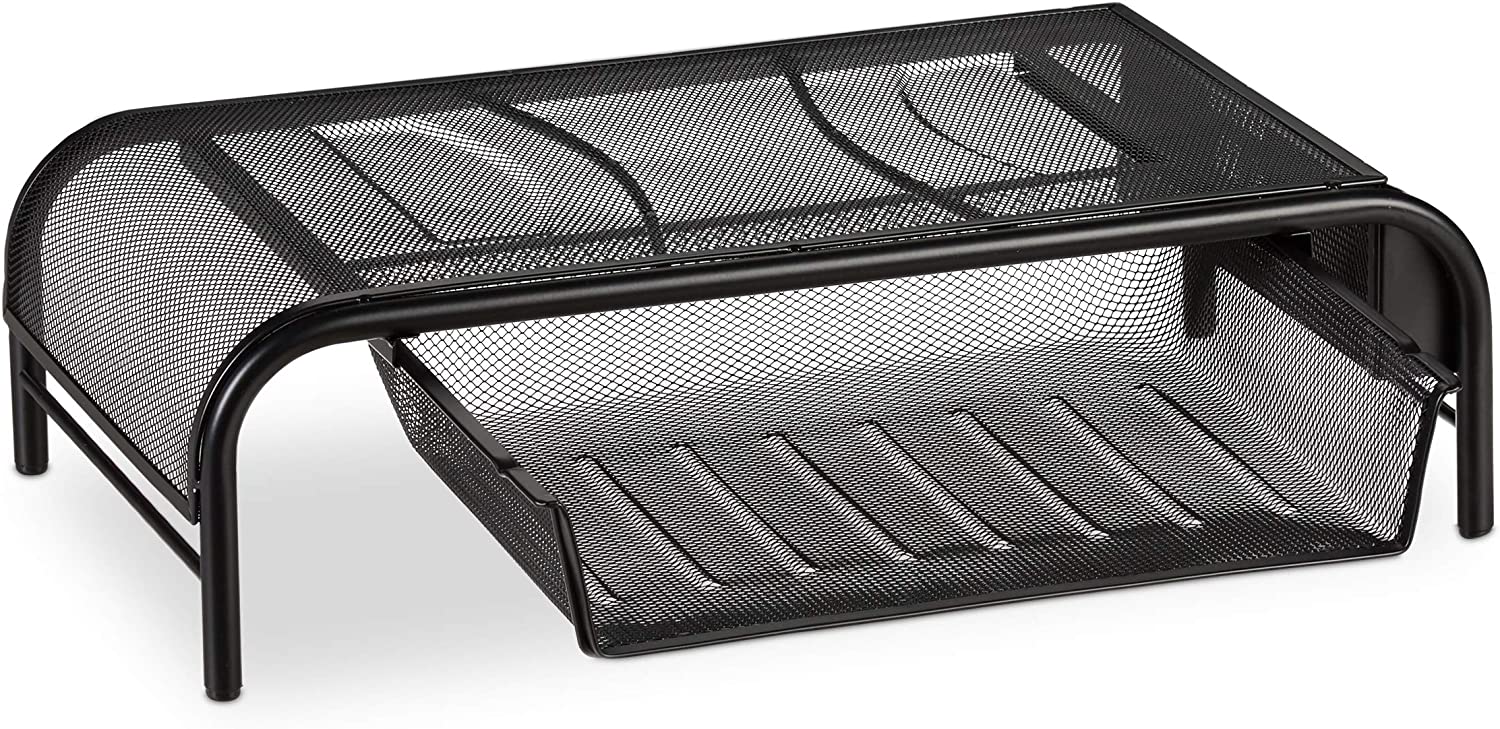 Relaxdays Βάση Στήριξης Οθόνης Τηλεόρασης / Laptop με 2 Διαμερίσματα - Black - 4052025941413