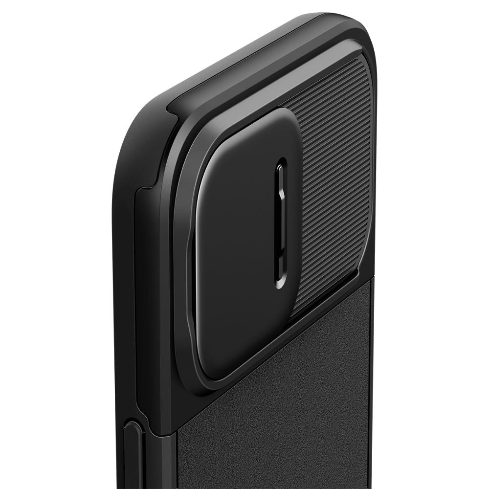 Spigen iPhone 15 Pro Optik Armor Mag Θήκη Σιλικόνης με Κάλυμμα για την Κάμερα και MagSafe - Black