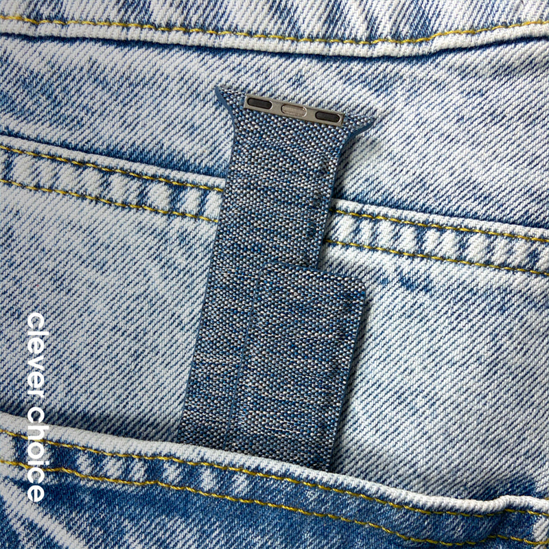 Crong Λουράκι Apple Watch 4/5/6/7/8/9/10/11 - SE (1/2/3) - ULTRA (1/2/3) - 44/45/46/49mm από Νάιλον - Melange - Blue Melange