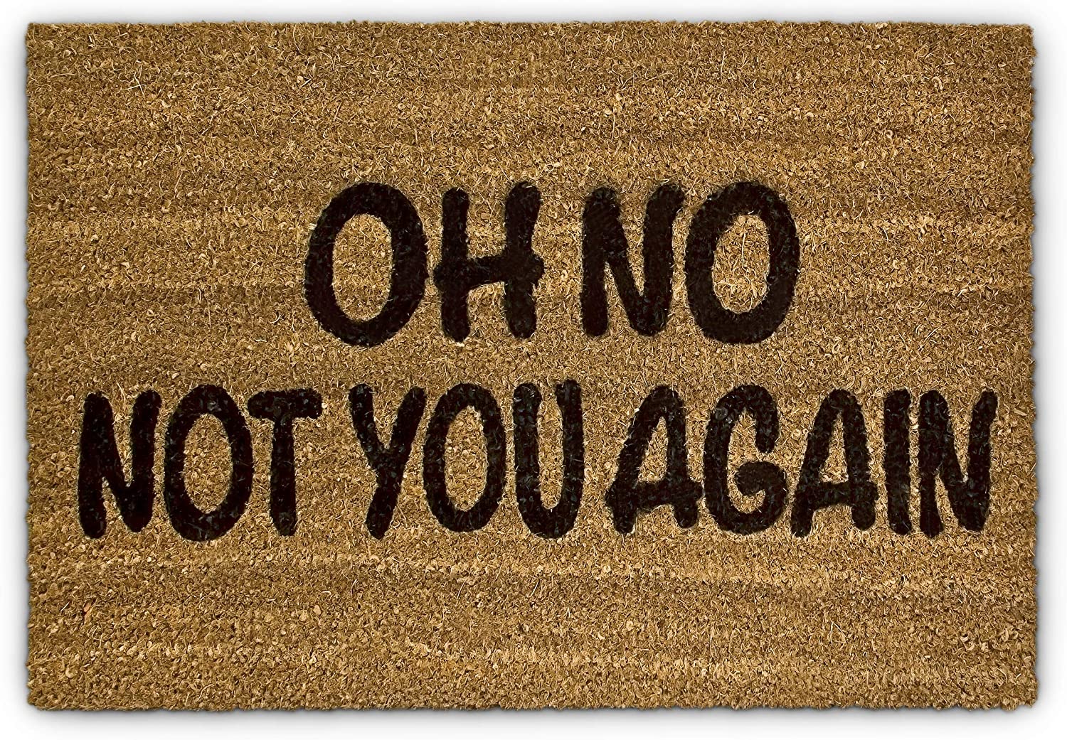 Relaxdays Χαλάκι Πόρτας από Ίνες Καρύδας Design Oh No - Not You Again - 60 x 40 cm - Dark Brown / Black - 4052025177270