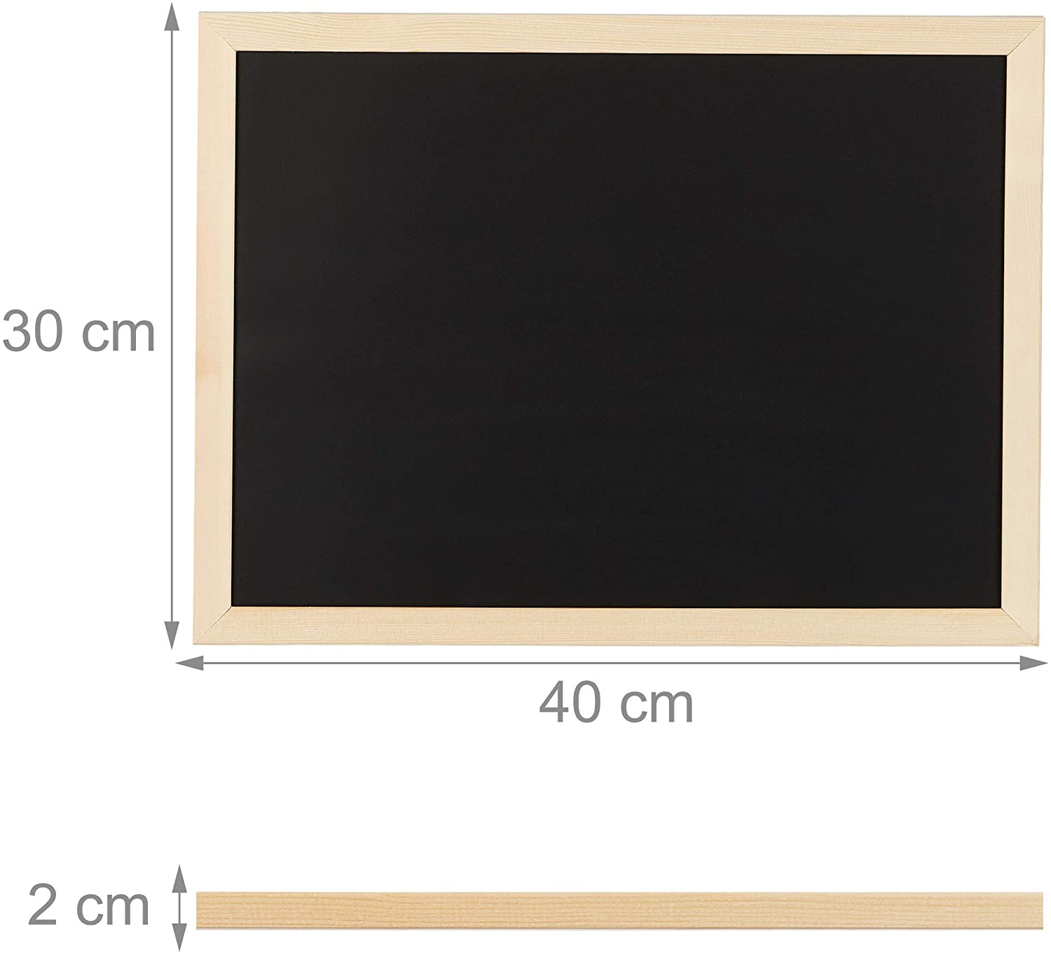Relaxdays Μαυροπίνακας με Ξύλινη Κορνίζα - 30 x 40cm - Black - 4052025935481