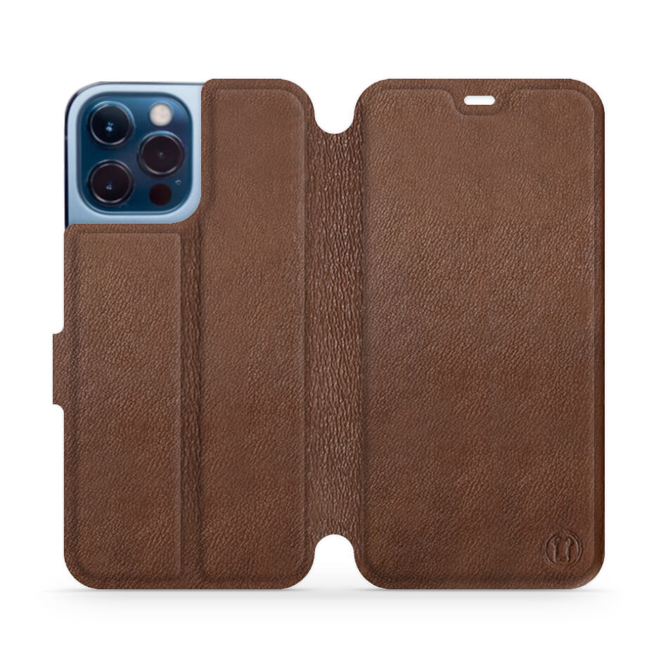 Mobiwear iPhone 13 Pro Max Θήκη Βιβλίο Slim Flip από Γνήσιο Δέρμα - Καφέ - L_BRS