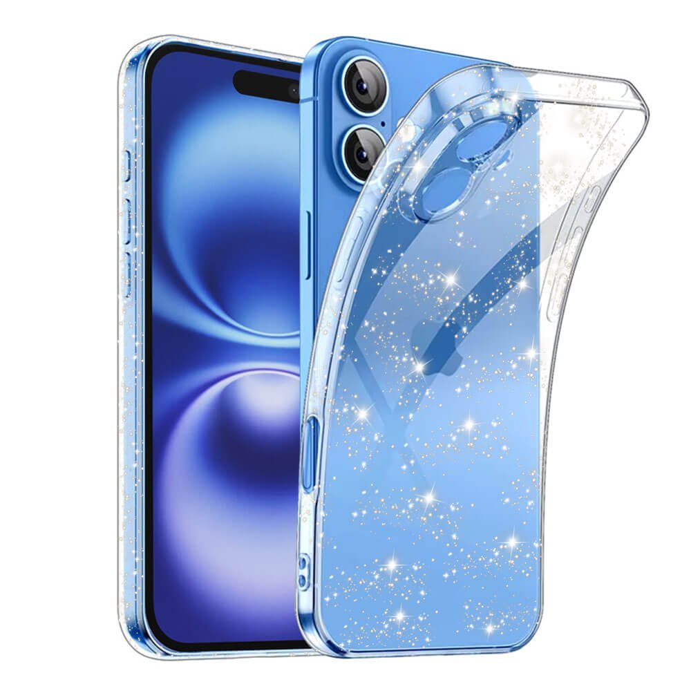 Techsuit iPhone 16 Plus - SparkleSkin - Θήκη Σιλικόνης με Glitter - Clear