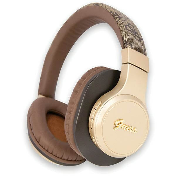 Guess Over-Ear 4G Script - Ασύρματα Bluetooth Ακουστικά - Brown