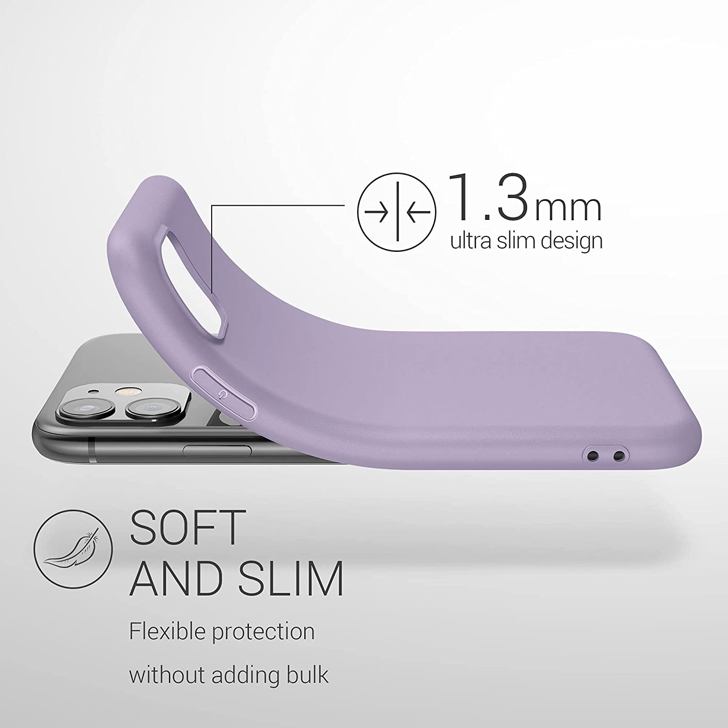 KW iPhone 11 Θήκη Σιλικόνης TPU - Lavender - 49787.108
