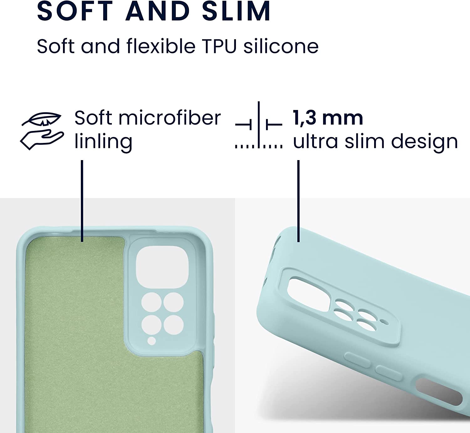 KW Xiaomi Redmi Note 11 / Redmi Note 11S Θήκη Σιλικόνης Rubber TPU - Mint - 57918.71