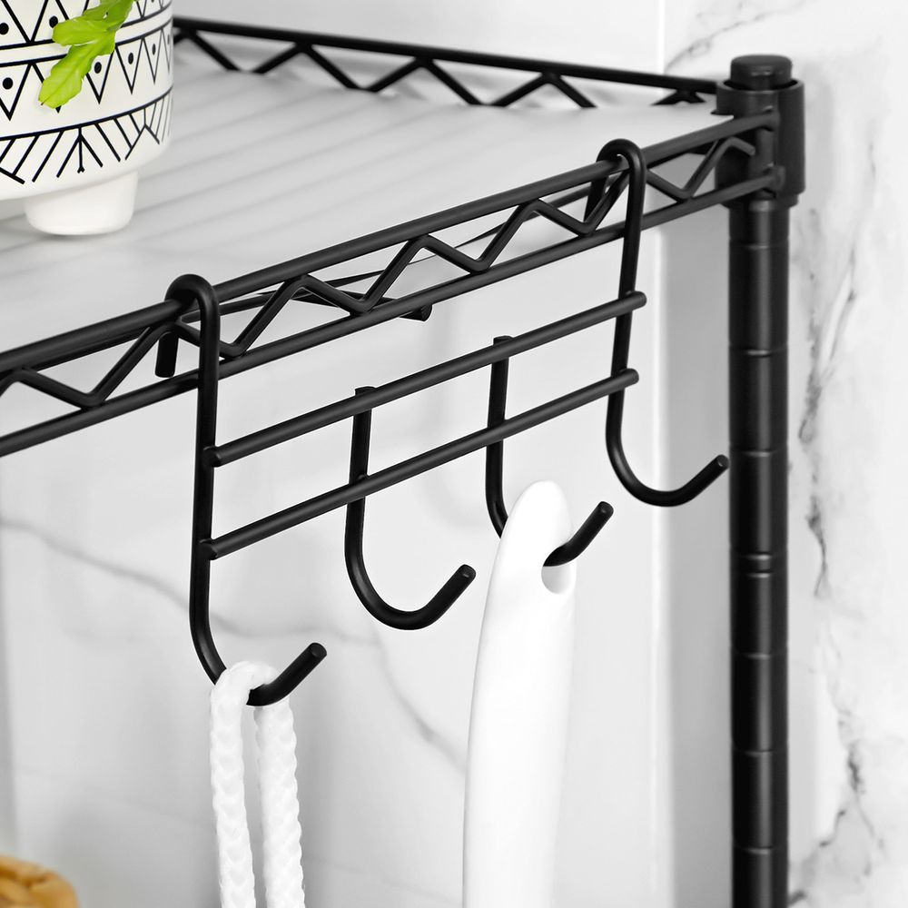 Songmics Μεταλλική Ραφιέρα με 4 Πλαστικά Ράφια - 30 x 30 x 102 cm - Black - LGR104B01