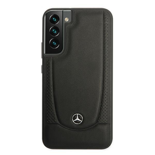 Mercedes Samsung Galaxy S22 Plus Urban Line Σκληρή Θήκη με Επένδυση Γνήσιου Δέρματος - Black - MEHCS22MARMBK