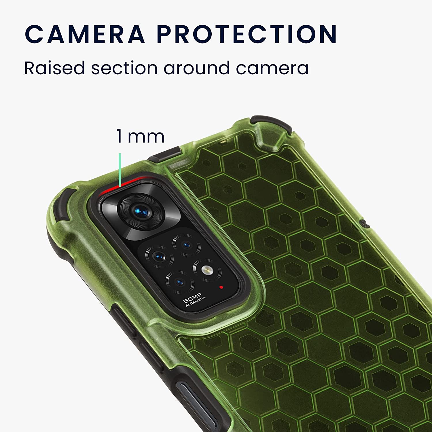 KW Xiaomi Redmi Note 11 / Redmi Note 11S Hybrid Σκληρή Θήκη με Πλαίσιο Σιλικόνης TPU - Design Honeycomb - Neon Yellow / Ματ Ημιδιάφανη - 59911.75